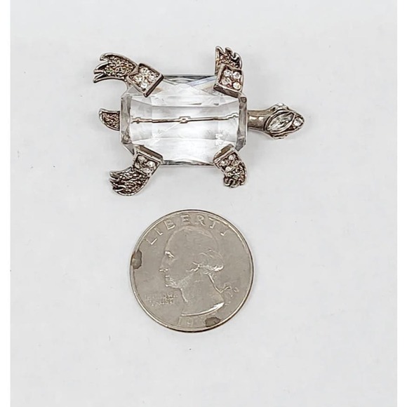 Vintage silver-tone turtle brooch pin - Picture 4 of 4